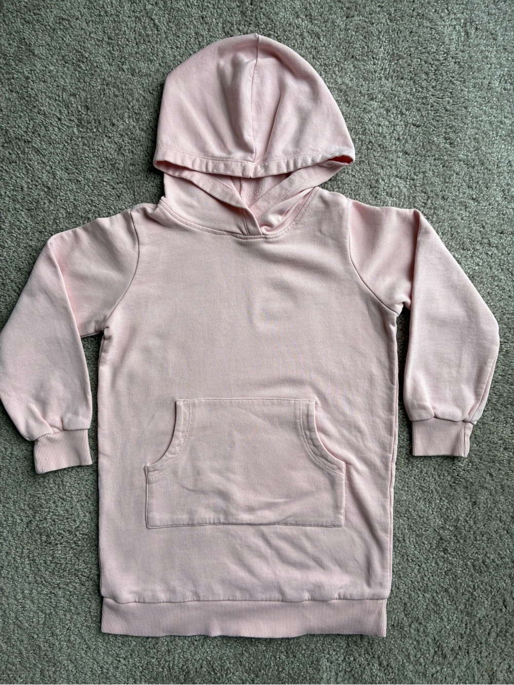 Hanna Andersson Light Pink Hoodie Dress with Kangaroo Pocket